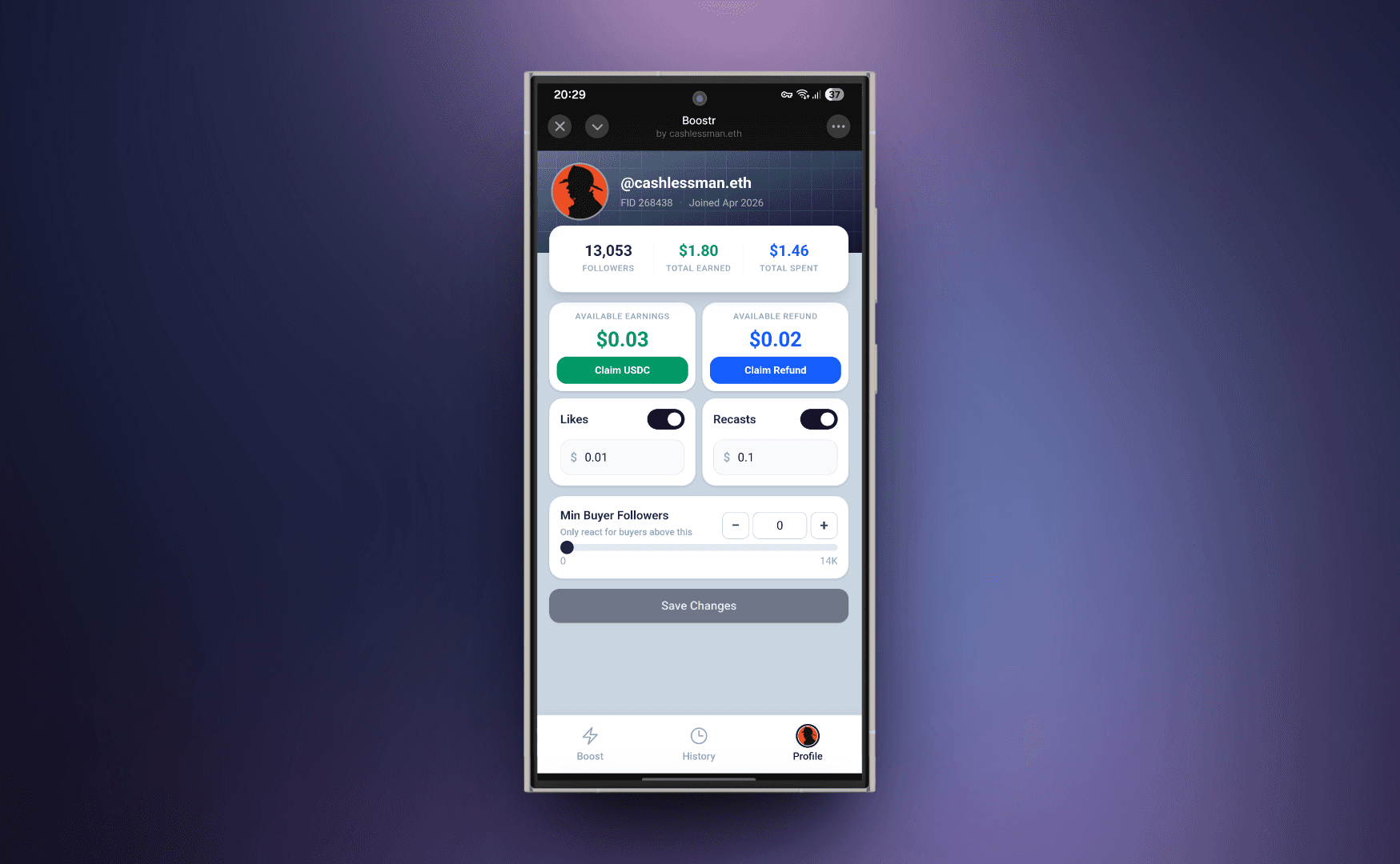 Profile Screenshot